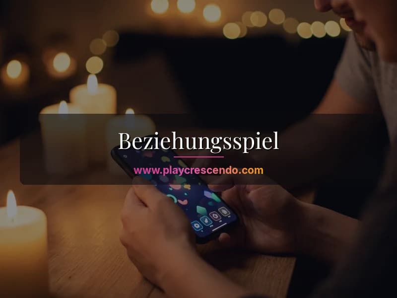 Paar nutzt eine Beziehungsspiel-App auf dem Smartphone bei Kerzenlicht
