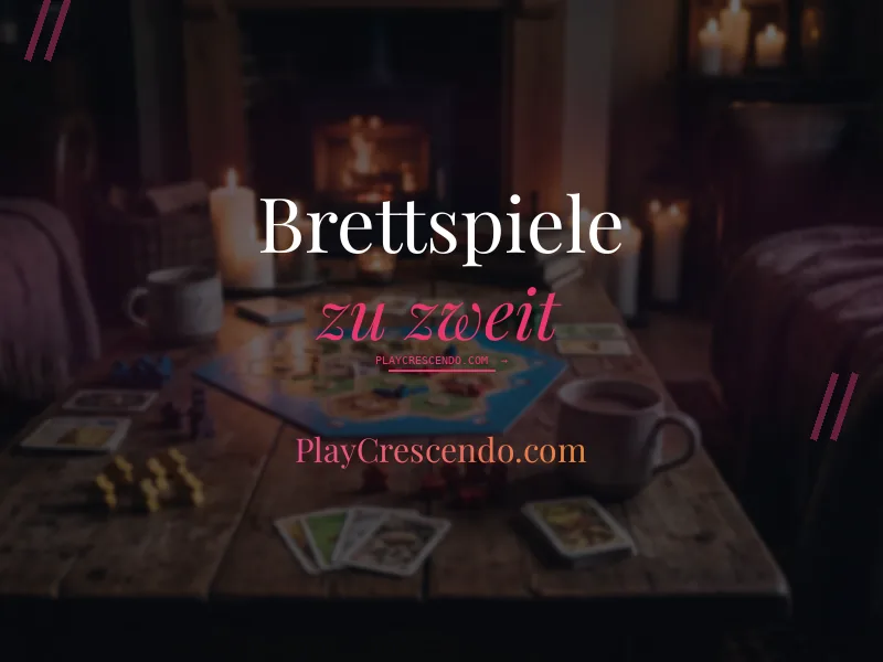 Paar spielt ein Brettspiel zu zweit am Tisch bei warmem Licht