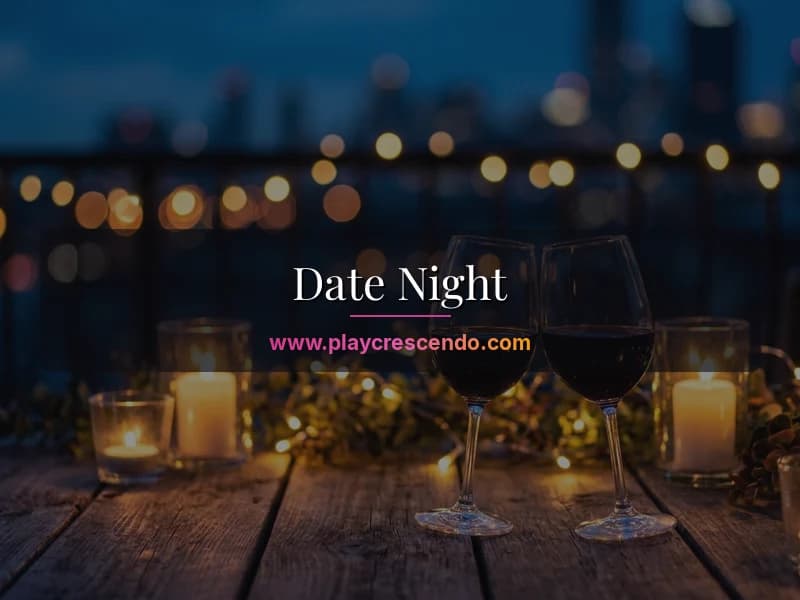 Paar beim gemeinsamen Date Night mit Kerzenlicht und Wein