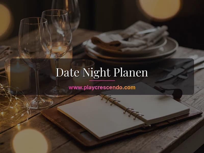 Paar plant gemeinsam einen Date Night mit Kerzen und Notizbuch