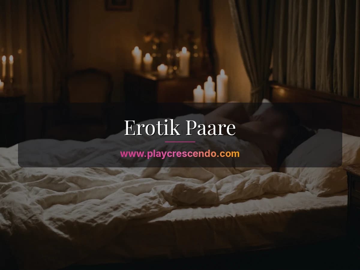 Paar in intimer Atmosphäre mit Kerzenlicht auf weißer Bettwäsche