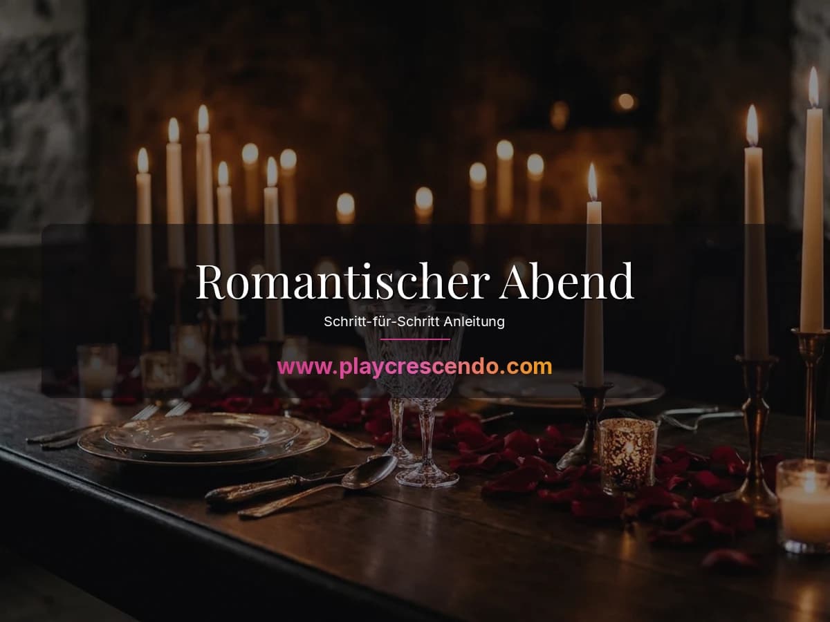 Romantischer Abend zuhause mit Kerzenlicht und Dinner zu zweit