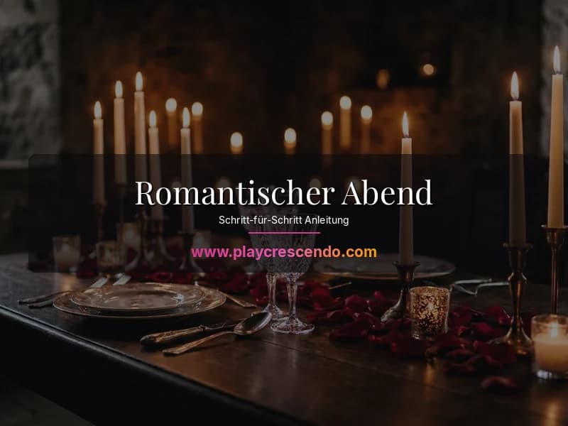 Romantischer Abend zuhause mit Kerzenlicht und Dinner zu zweit