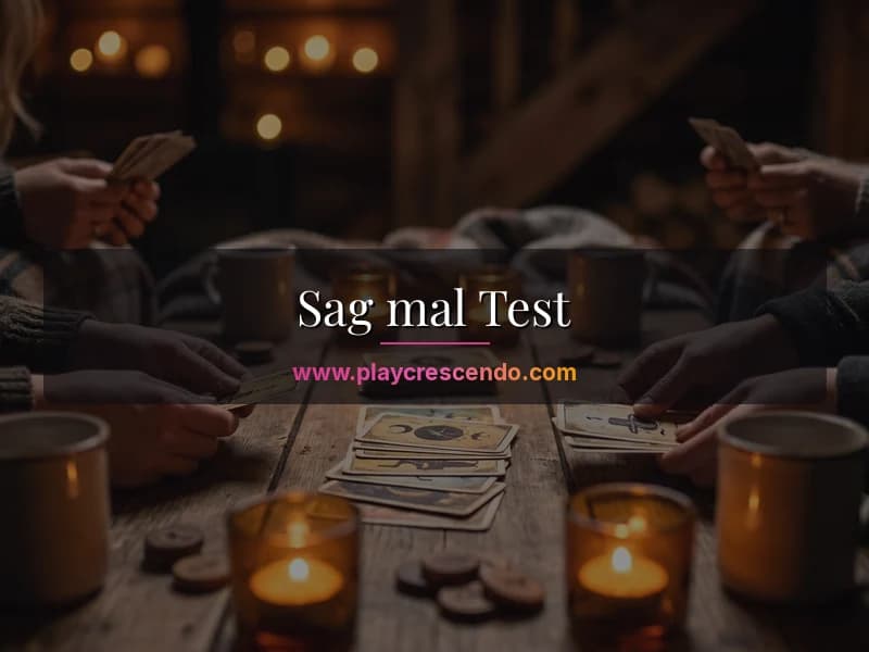 Sag mal Kartenspiel für Paare auf einem Tisch neben Teelichtern