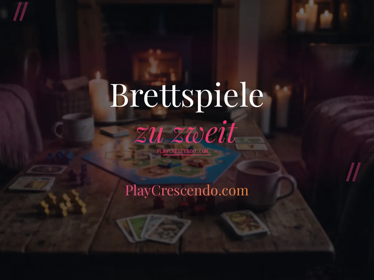 Paar spielt ein Brettspiel zu zweit am Tisch bei warmem Licht